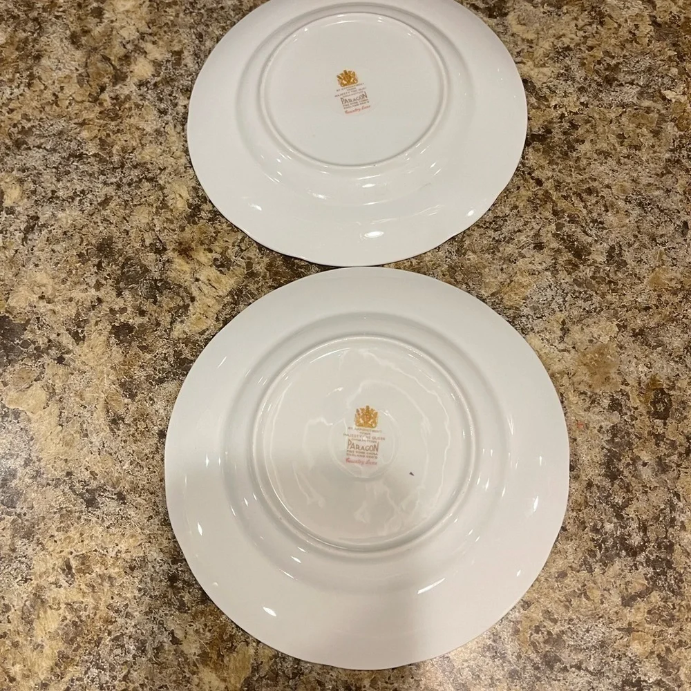 Vintage PARAGON Country Lane 6” Bread Plates Floral Side Plates Set of Two
